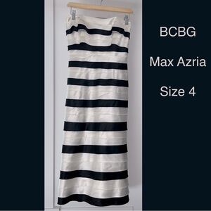 BCBGMaxAzria Strapless Pleated Cocktail Dress Sweetheart Neckline Size 4